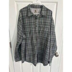 Bass‎ Pro Shops Mens 2XL Long Sleeve Plaid Button Up Fishing Shirt Outdoor